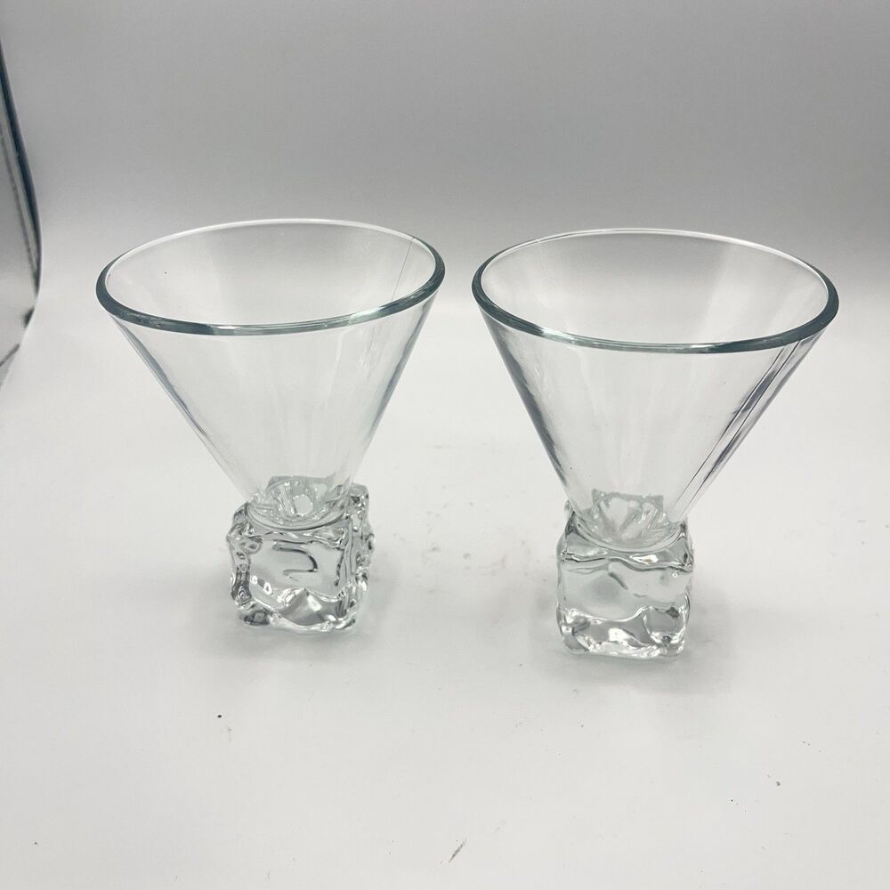 Vintage Set Disaronno Melting  Ice Cube Stemless Martini Glasses